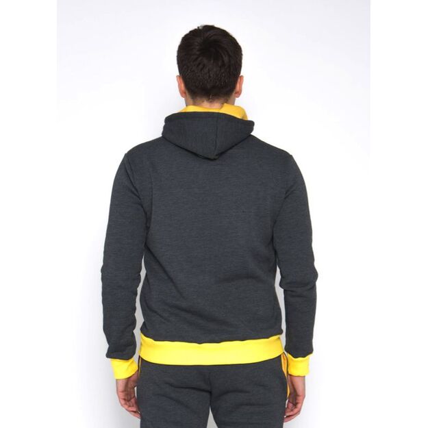 Sofa Killer warm dark grey men hoodie with yellow cuff LTU