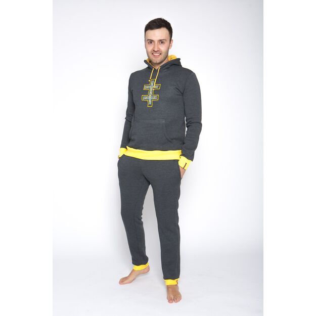 Sofa Killer warm dark grey men set with yellow cuff LTU