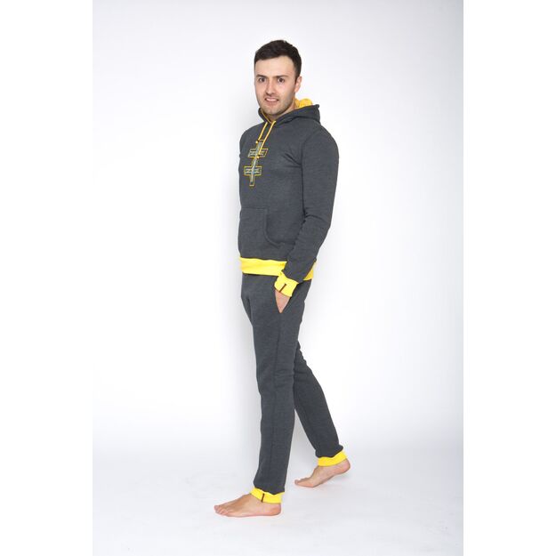 Sofa Killer warm dark grey men set with yellow cuff LTU