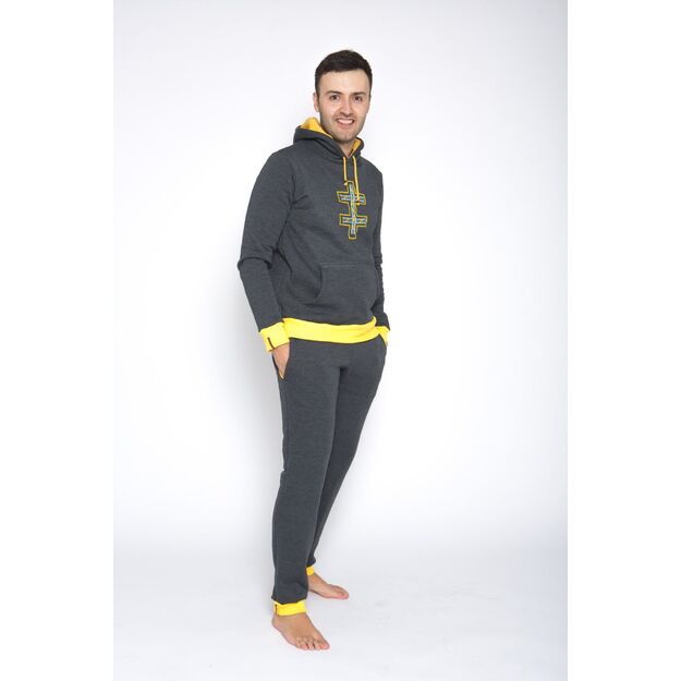 Sofa Killer warm dark grey men set with yellow cuff LTU