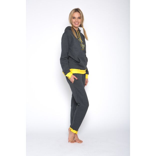 Sofa Killer warm dark grey set hoodie with yellow cuff LTU