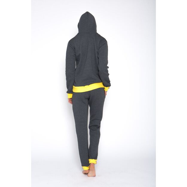 Sofa Killer warm dark grey set hoodie with yellow cuff LTU