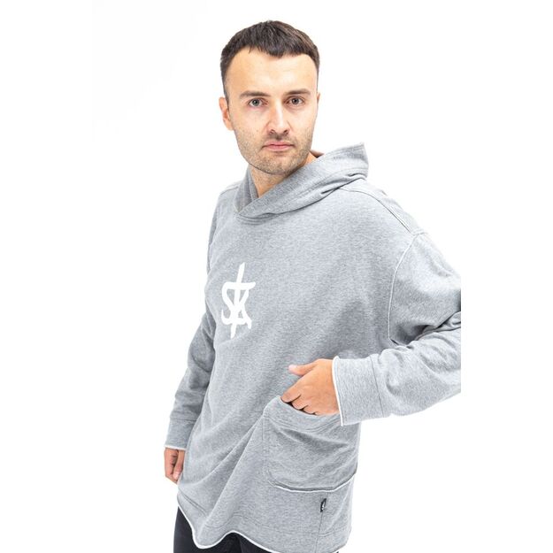 Sofa Killer warm light grey men long hoodie with white SK logo