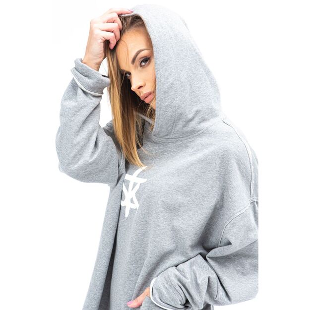 Sofa Killer warm light grey men long hoodie with white SK logo