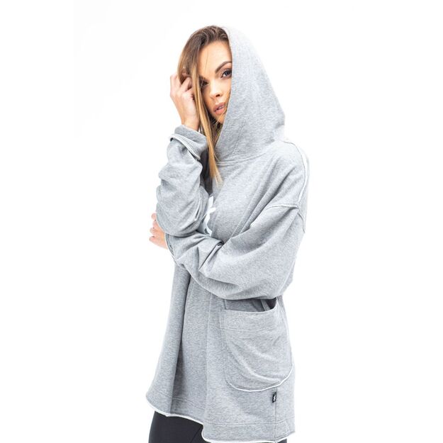 Sofa Killer warm light grey men long hoodie with white SK logo