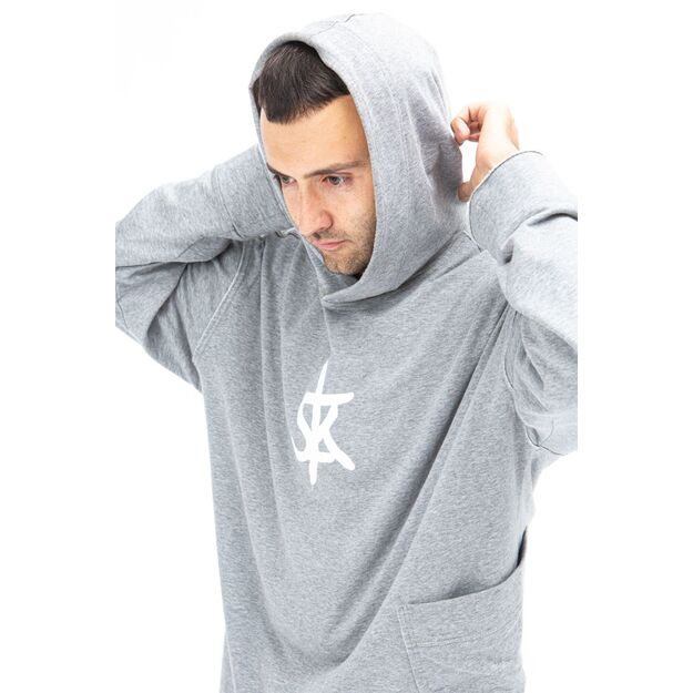 Sofa Killer warm light grey men long hoodie with white SK logo