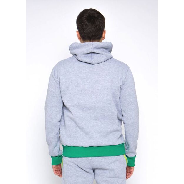 Sofa Killer warm light grey women hoodie with green cuff LTU