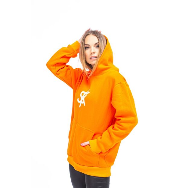 Sofa Killer warm orange women hoodie with white SK logo