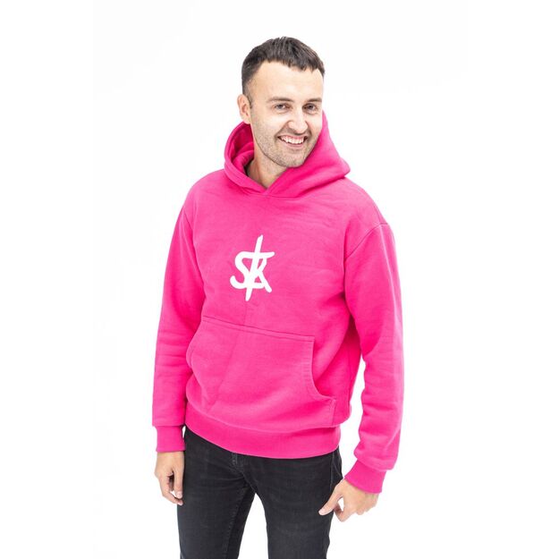 Sofa Killer warm pink men hoodie with white SK logo