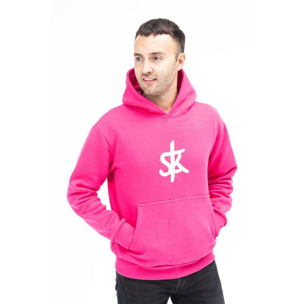 Sofa Killer warm pink men hoodie with white SK logo