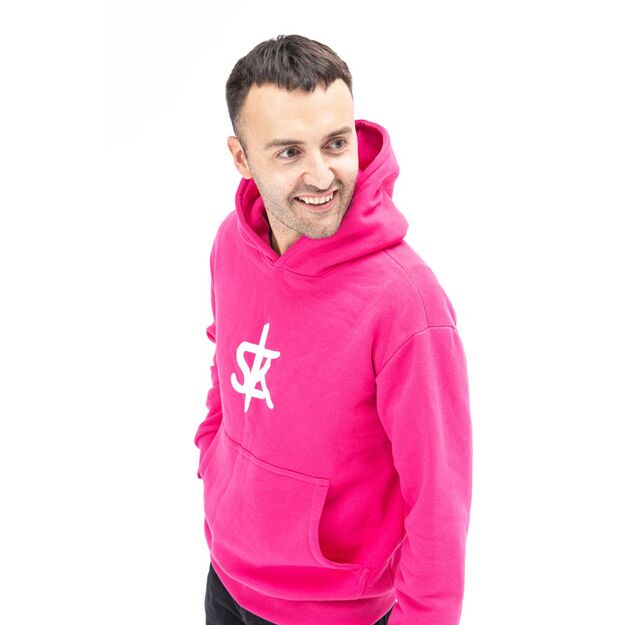 Sofa Killer warm pink men hoodie with white SK logo