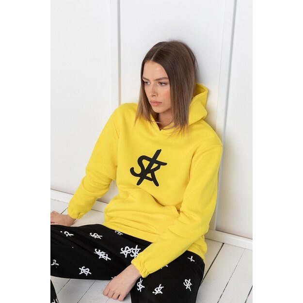 Sofa Killer warm yellow women hoodie with black SK logo