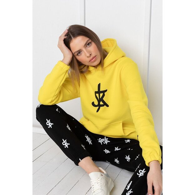 Sofa Killer warm yellow women hoodie with black SK logo